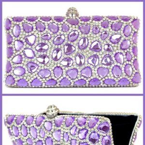 Front& Back Bedazzled Clutches Purple or Silver
